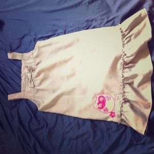 Grey dress with owl on the corner