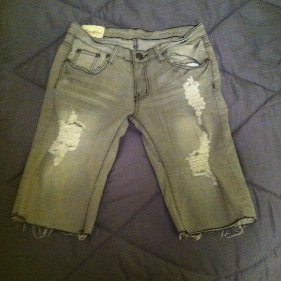 Grey jean shorts