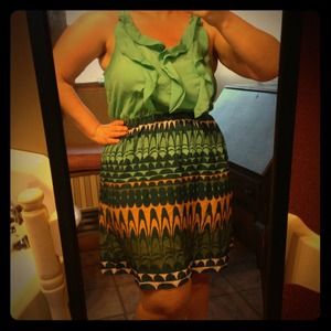 Trade with amoffit Turquoise Teal & Gold Ruffle To