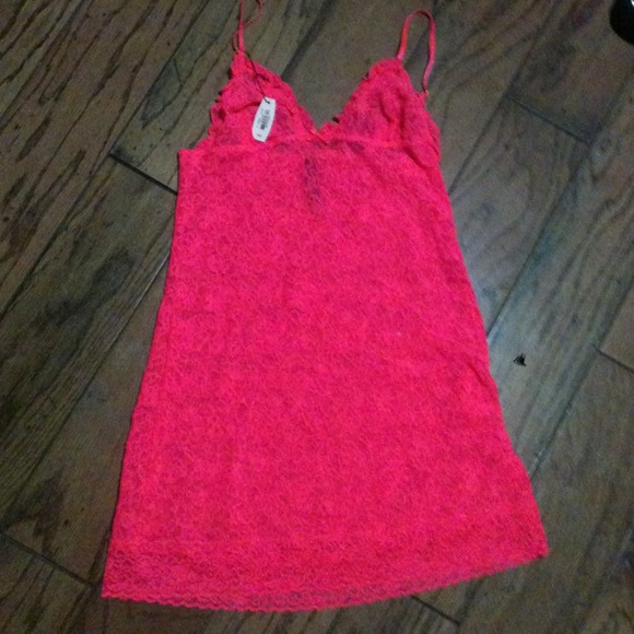 Pink Lace Dress with Ruffles - Picture 2 of 4