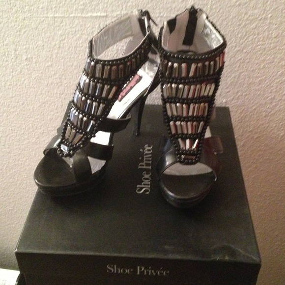 Studded black heels