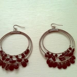 Black rock hoop earrings.