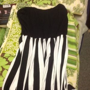 Striped high low dress
