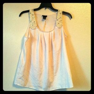 Cream satin tank top