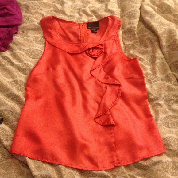 Never worn coral blouse Cynthia Rowley size Med.