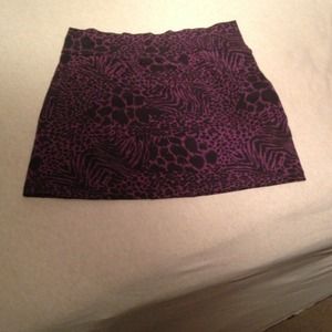 Purple and black mini skirt