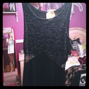 ✨ Black floor length cocktail dress ✨