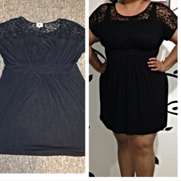 Dresses & Skirts - Black Dress w/ lace detailing