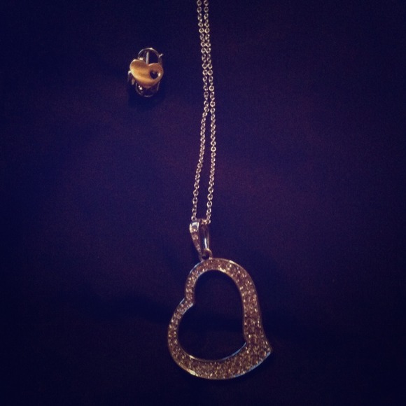 Heart necklace and earrings