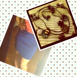 🔖BUNDLED🔖 Blue skirt & necklace
