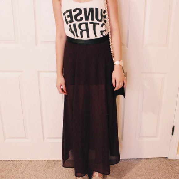 Dark Purple Maxi Skirt - Picture 1 of 4