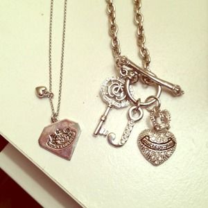 TWO Juicy Couture silver necklaces