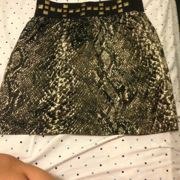 Lizard studded skirt