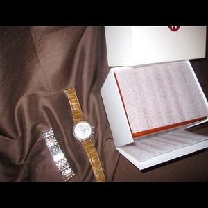 Michele diamond bezel watch