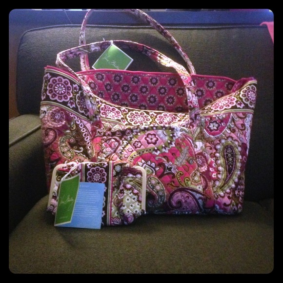 Vera Bradley Miller Tote and Kisslock Bag