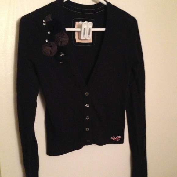 Hollister embellished navy blue cardigan
