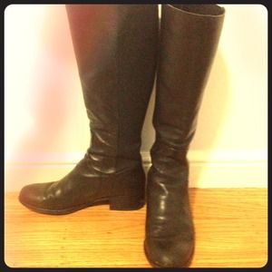 Black leather boots