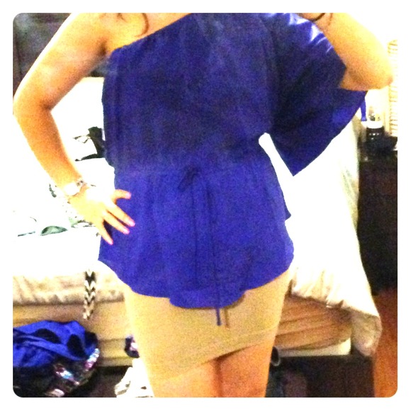 Blue one shoulder top