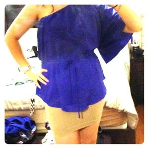 Blue one shoulder top