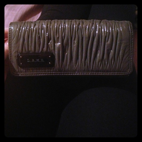 L.A.M.B grey ruche wallet