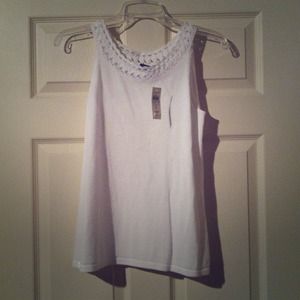 SOLD!!! White Sweater Tank Top