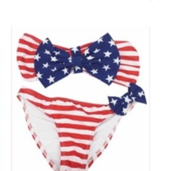 Red, White & Blue Bow Bikini