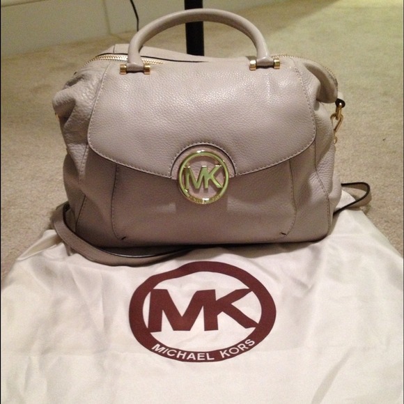 SOLD Michael Kors White Fulton Leather Handbag