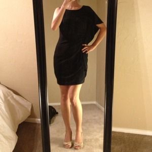 DKNY little black asymmetrical dress