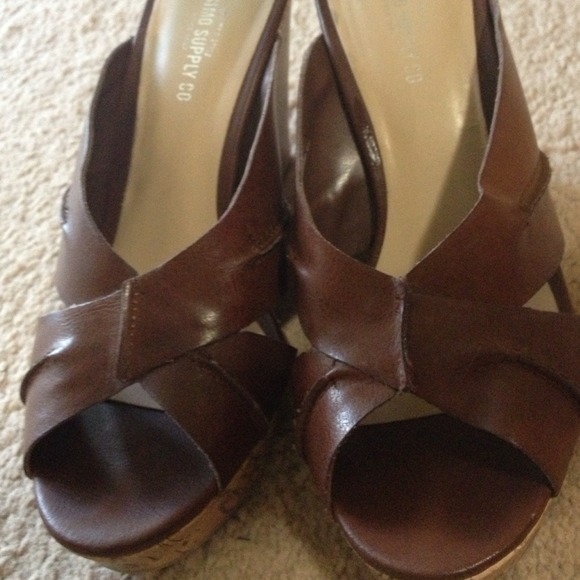 Mossimo Brown Wedge slip-ons