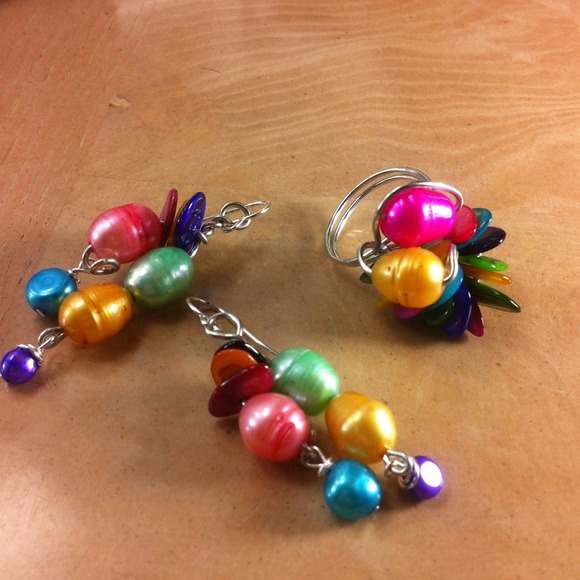 70.  2Piece set. Earrings and ring. 100% natural❤️ - Picture 4 of 4