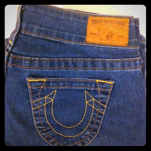β¬ββ₯True Religion World Tour Dark Jeans size 28π¦πΈ - Picture 3 of 7