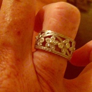 Beautiful diamond and white gold ring from Russia