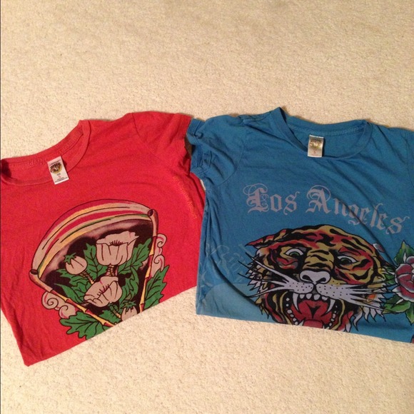 A pairs of Ed Hardy tees