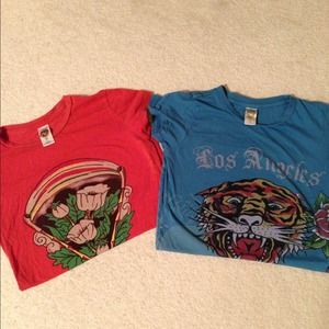 A pairs of Ed Hardy tees