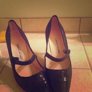 Manolo Blahnik 40.5 sequin Mary Janes !!!