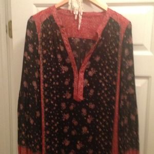 Free people bohemian dress with high low hem