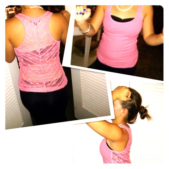 Salmon Half Lace Tank Top from Pacsun - Picture 1 of 4