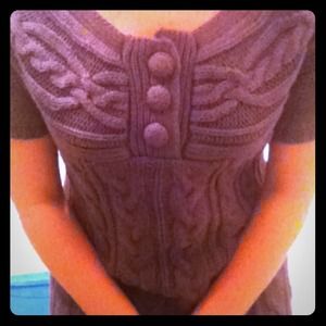 Dark purple acrylic fiber dress soft and button up