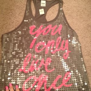 "You only live once " racer back tank.