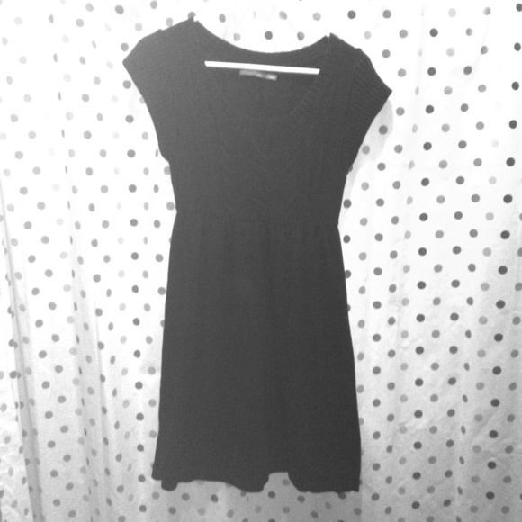 Black sweater dress.