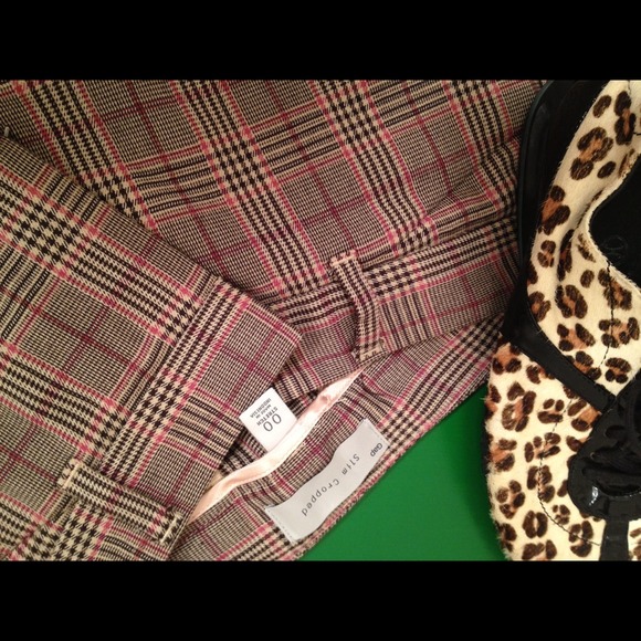00 Gap Slim Skinny Crop Trouser Pants; Plaid