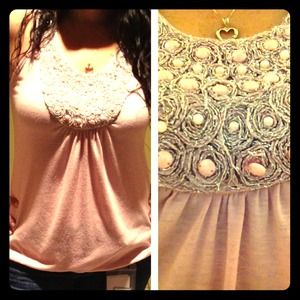 Pink Bubble top with embellished pearls.