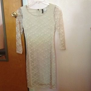 Nude Color Lace Bodycon Dress