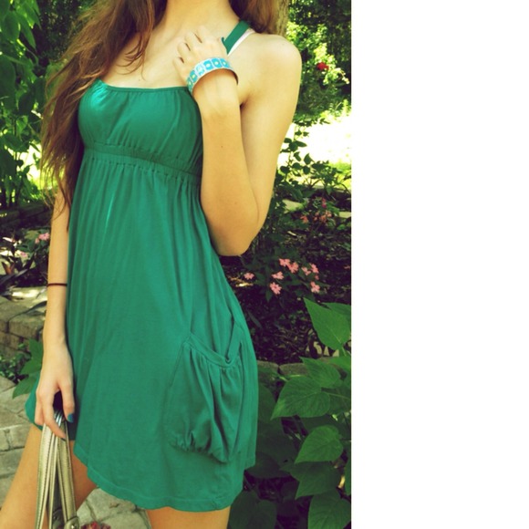 ❤️SOLD❤️ Forever 21 Teal Blue Cotton Dress Small - Picture 2 of 3