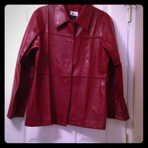 Faux leather jacket in red
