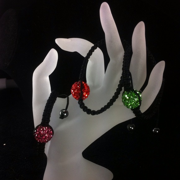 73. 3 Austrian Crystals Shamballa  bracelets