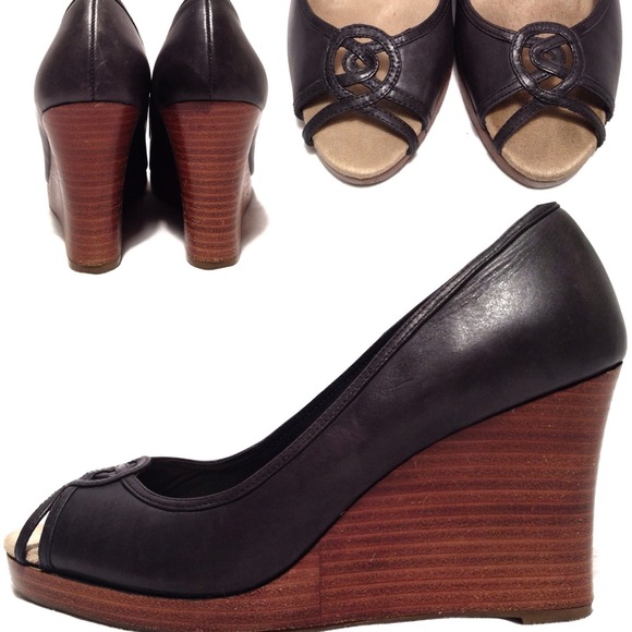 💜LOFT by Ann Taylor - Black and Brown Wedges