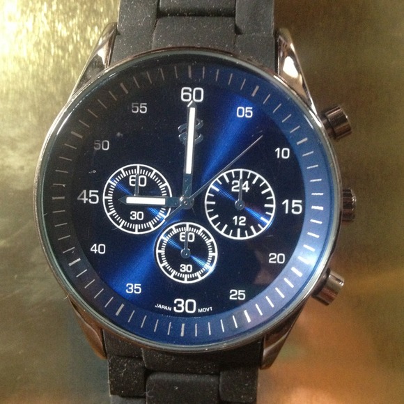 A black and silver watch