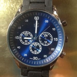 A black and silver watch