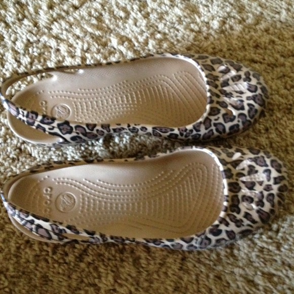 Leopard print crocs